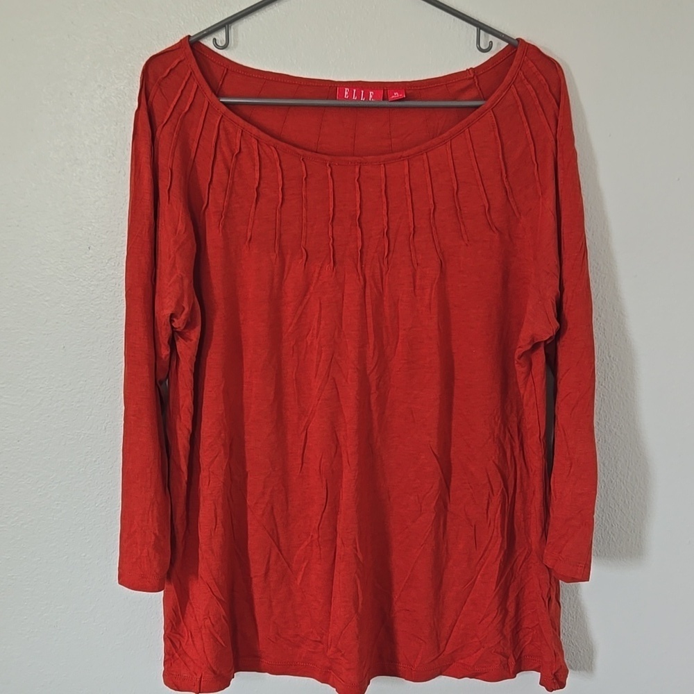 Elle | Rust Long Sleeve Top Size XL - Picture 2 of 10